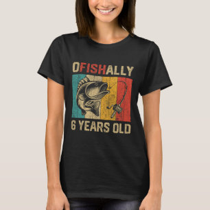 Ofishally 6 Jahre alt Lustiger Angelgeburtstag Fis T-Shirt