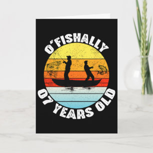 O'fishally 7 Jahre alte Angel-Geburtstag-Themen-Pa Karte