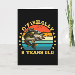 Ofishally 8 Jahre alte Retro-Fischerei-Geburtstag Karte