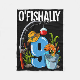 O'fishally 9 Jahre alt 9. Geburtstag Angeln Fleecedecke
