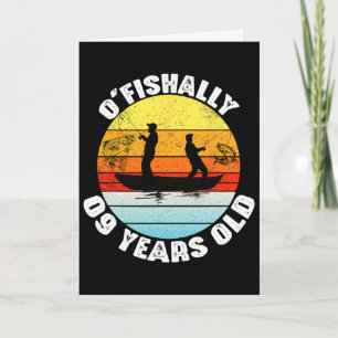 O'fishally 9 Jahre alte Angel-Geburtstags-Themen-P Karte