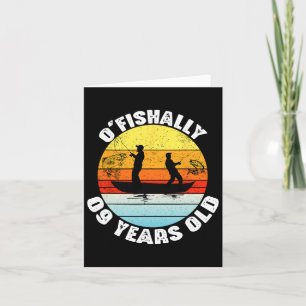 O'fishally 9 Jahre alte Fischerei-Geburtstag-Thema Karte