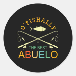 Ofishally Der beste Abuelo Vintage-Angler Opa Runder Aufkleber