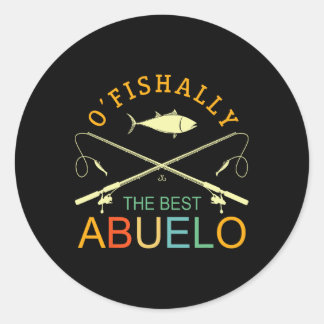 Ofishally Der beste Abuelo Vintage-Angler Opa  Runder Aufkleber