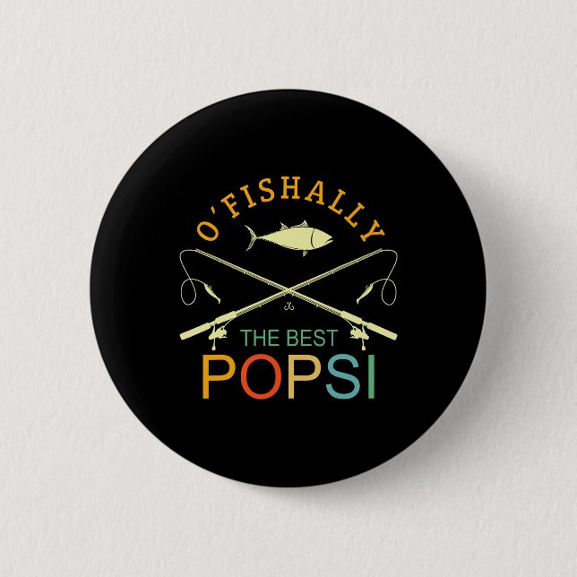 Ofishally Der beste Popsi Vintage Angel Opa  Button (Vorderseite)