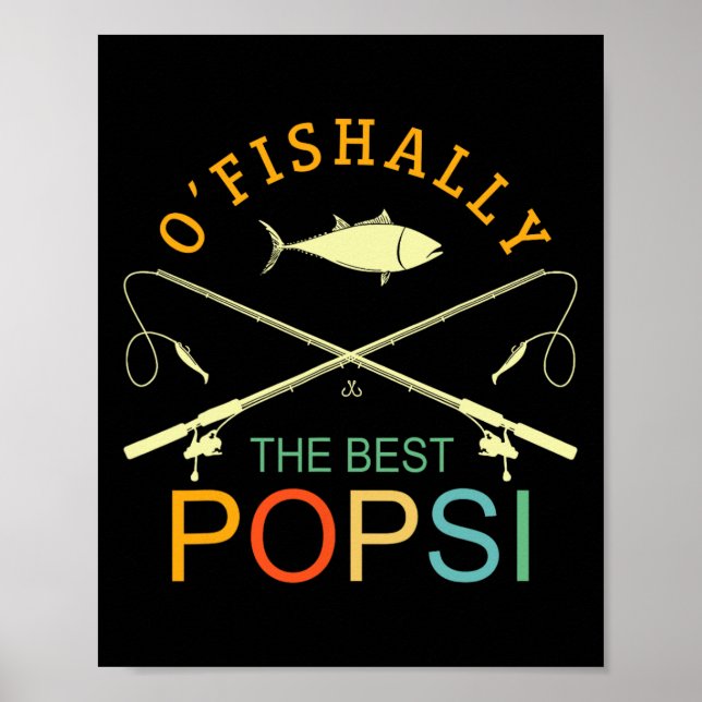 Ofishally Der beste Popsi Vintage-Angler-Opa  Poster (Vorne)