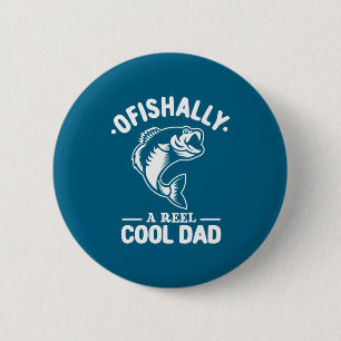 Ofishally ein echt cooler Dad lustiger Angler Button