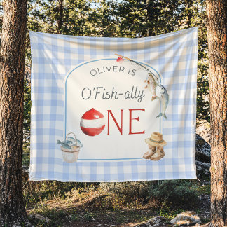 Ofishally One Birthday Personalized Banner  Wandteppich