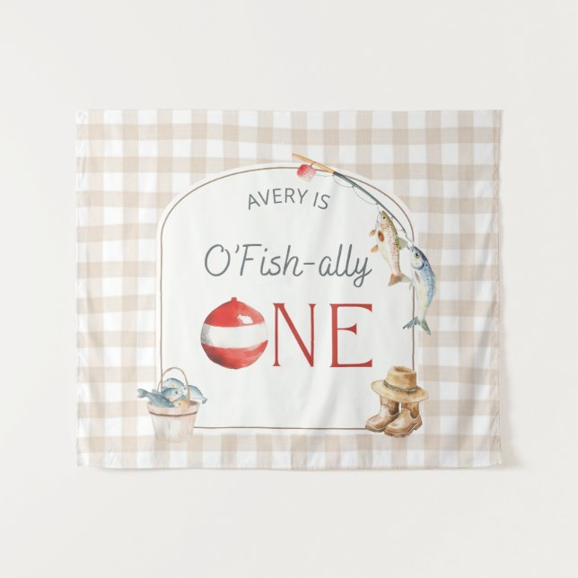 Ofishally One Birthday Personalized Banner  Wandteppich (Vorderseite (Horizontal))