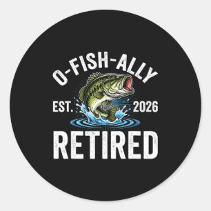 Ofishally Rentner 2026 Lustige Fischerei Rentner F Runder Aufkleber