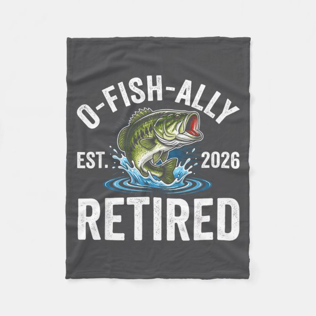 Ofishally Retired 2026 Funny Fishing Retirement Fi Fleecedecke (Vorderseite)