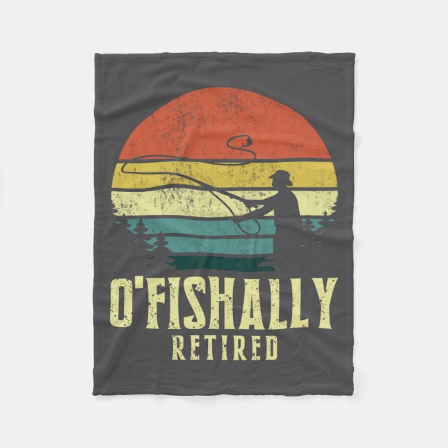 Ofishally Retired Funny Fishing Retirement  Fleecedecke (Vorderseite)