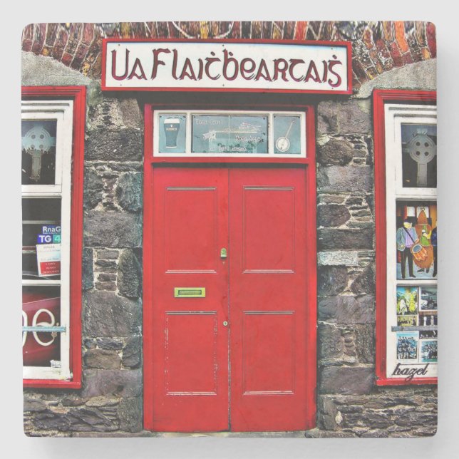 O'Flaherty's, Dingle, Irland, Irish Pubs Untersetz Steinuntersetzer (Vorderseite)