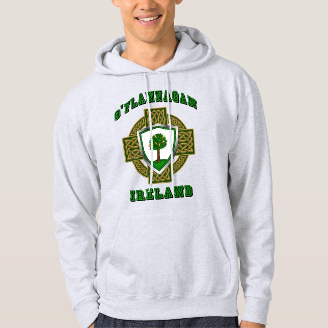 O'Flannagan/Flannagan Irischer Schild mit keltisch Hoodie (Vorderseite)