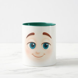 oft Crush-Lächeln – süße blaue Emoji-Augen Tasse