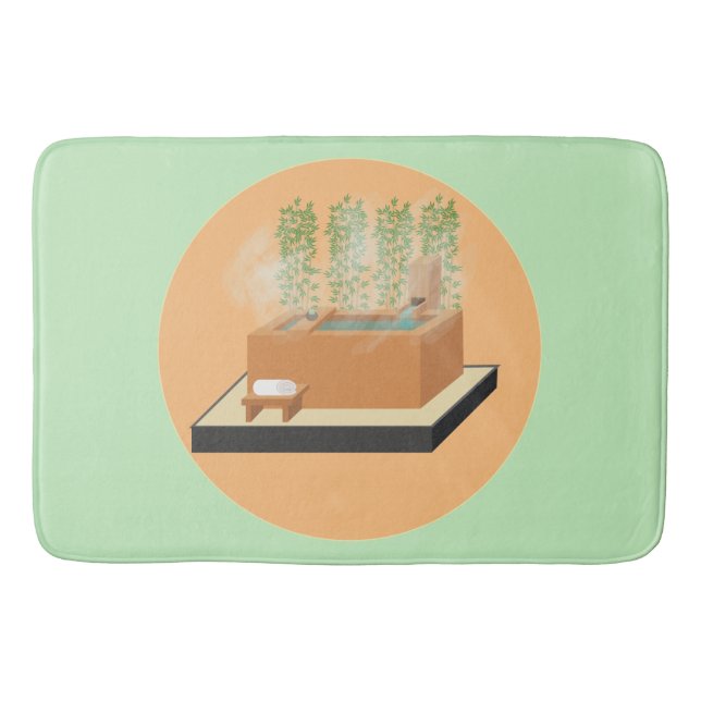Ofuro Zen Bathtub mit Bamboo Bath Mat Badematte (Vorderseite)