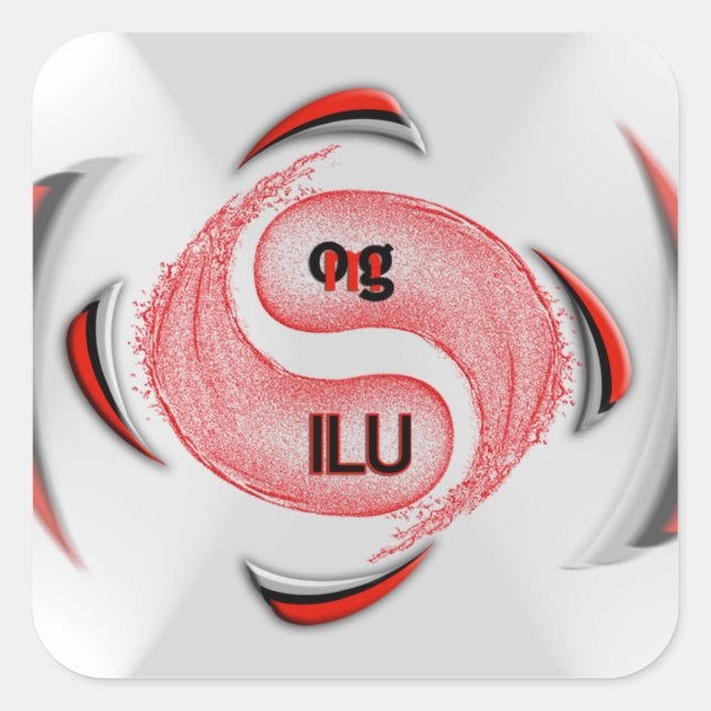 OG! ilu Quadratischer Aufkleber (Vorderseite)