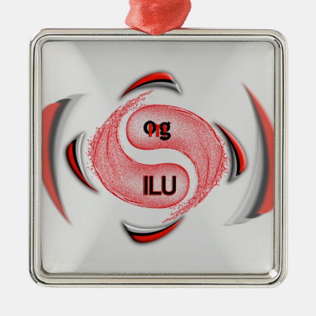 OG! ilu Silbernes Ornament (Vorne)