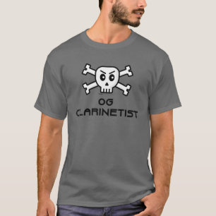 OG Klarinettist Schädel und Kreuzworträtsel T-Shirt
