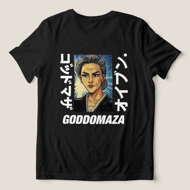 OG M.OMOKO FARBE SCHWARZE ZURÜCKSICHT (SCHWARZ) Tri-Blend SHIRT (Design Rückseite)