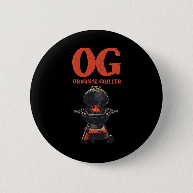Og Original Griller Grillen Byrbecue Pitmaster Gri Button (Vorderseite)