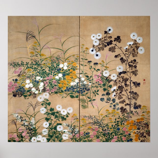Ogata Korin Flowering Poster (Vorne)