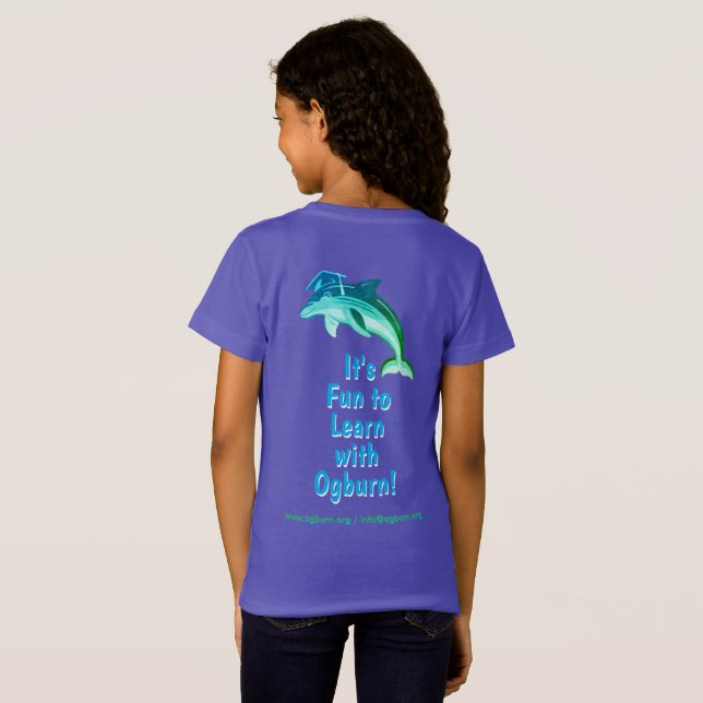 Ogburn-Schulmaskottchen-Tee - MÄDCHEN FEIN GESTRIC T-Shirt (Schwarz voll)