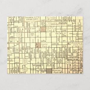 Ogden, ABER Vintage Karte