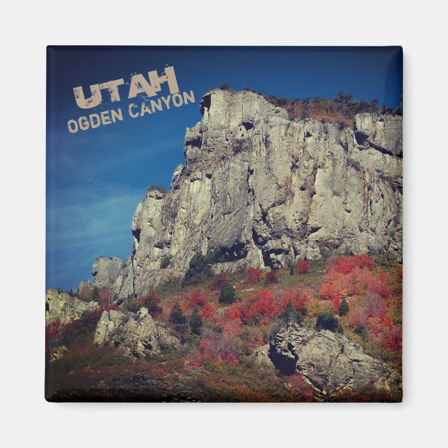 Ogden Canyon, Norther Utah Rock Cliffs Magnet (Vorne)
