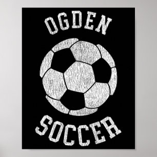 Ogden Soccer Retro Distressed 90er Vintage Poster