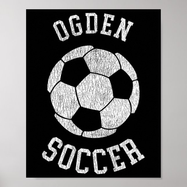 Ogden Soccer Retro Distressed 90er Vintage  Poster (Vorne)