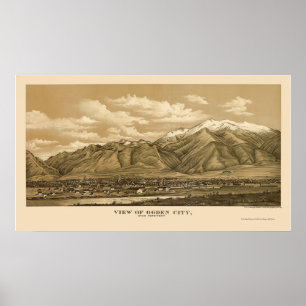 Ogden, UT Panoramablick - 1889 Poster