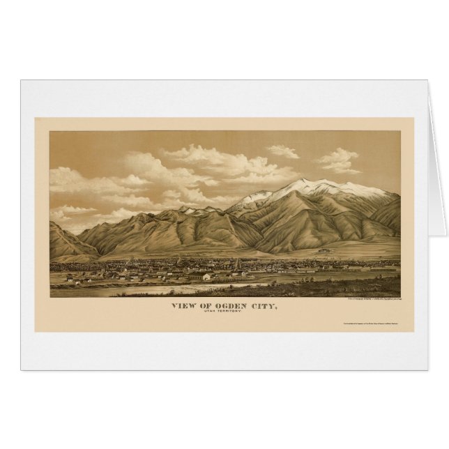 Ogden, UT panoramische Karte - 1889 (Vorderseite (Horizontal))