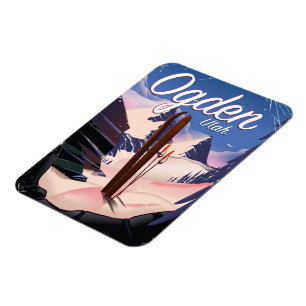 Ogden, Utah-Skiplakat Magnet