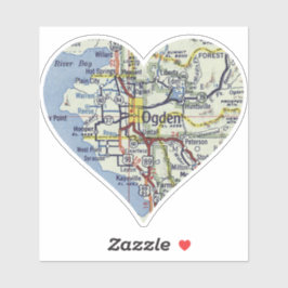 Ogden Vintage Karte Herzlich Willkommen Aufkleber