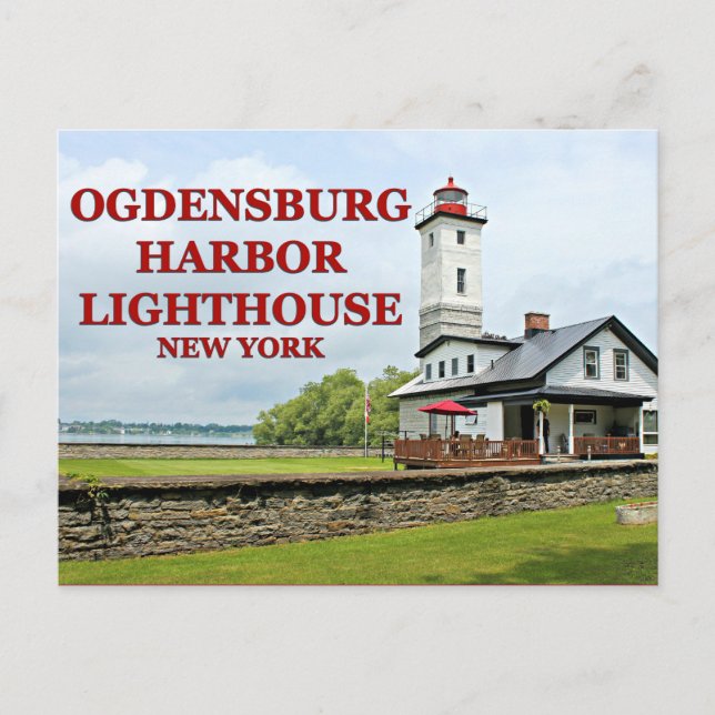 Ogdensburg Harbour Lighthouse, New York Postcard Postkarte (Vorderseite)
