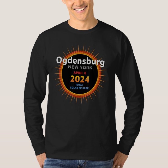Ogdensburg New York NY Total Solar Eclipse 2024 2 T-Shirt (Vorderseite)