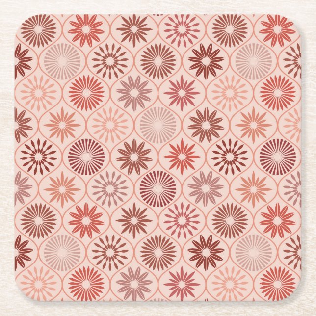 Ogee Boho Blume Rechteckiger Pappuntersetzer (Vorderseite)