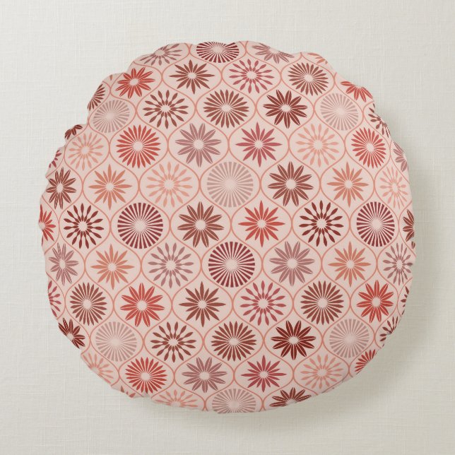 Ogee Boho Blume Rundes Kissen (Vorderseite)