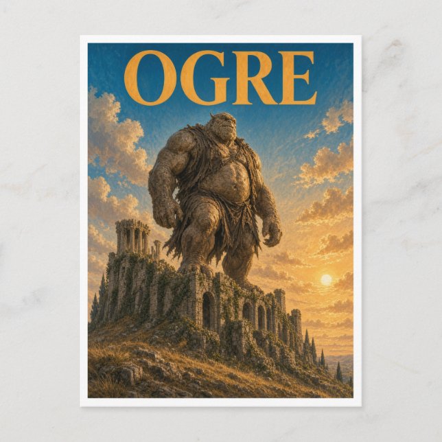 Oger, Gothic Fantasy-Monster Postkarte (Vorderseite)