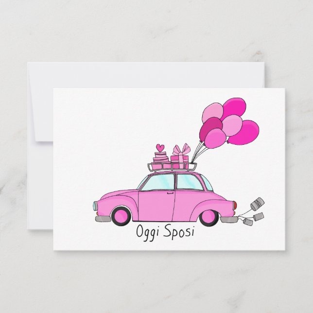 Oggi Sposi - Italienische Hochzeit Einladung (Vorderseite)