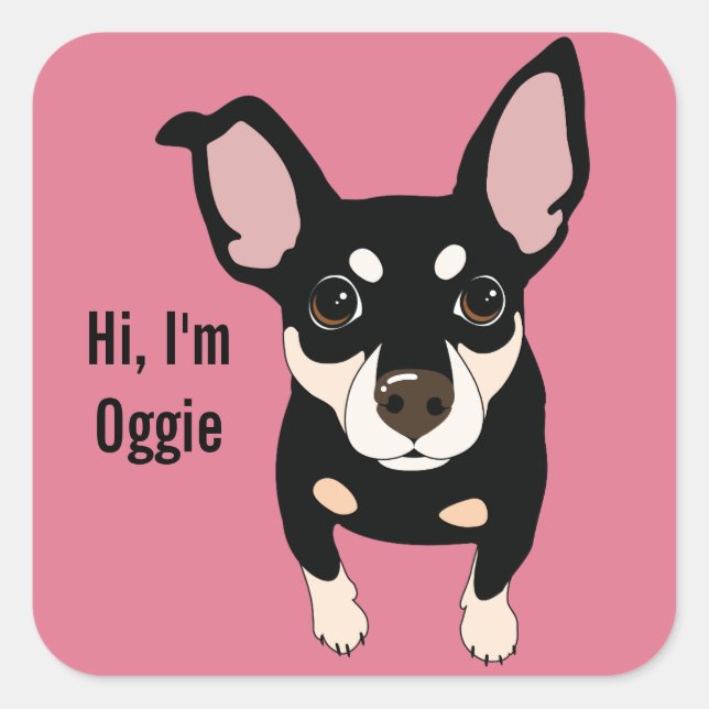 Oggie Min Button Miniatur Pinscher Sticker (Vorderseite)