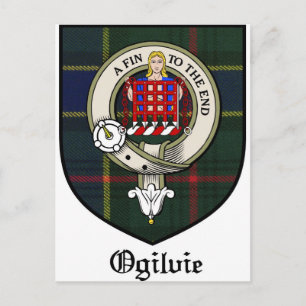 Ogilvie Clan Wappen Abzeichen Tartan Postkarte