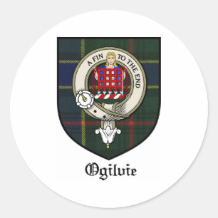 Ogilvie Clan Wappen Abzeichen Tartan Runder Aufkleber