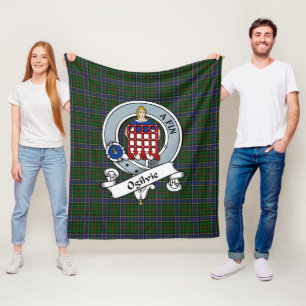 Ogilvie Hunting Clan Abzeichen Tartan Kariert Fleecedecke