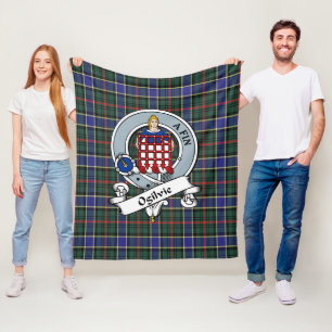 Ogilvie Hunting Modern Clan Abzeichen Tartan Karie Fleecedecke