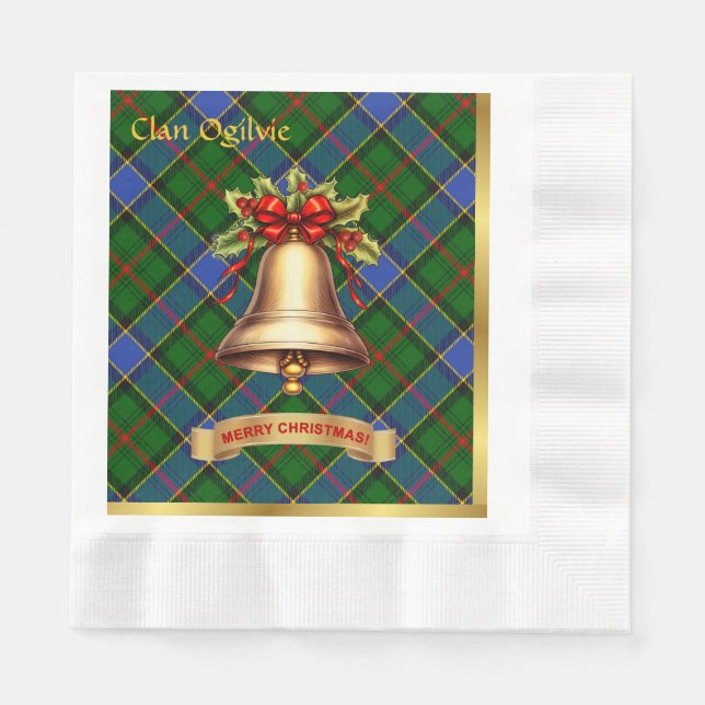Ogilvie Personalisiert Tartan Christmas Serviette (Vorderseite)