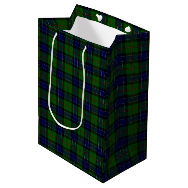 Ogilvie Tartan Blau kariert Mittlere Geschenktüte (Vorderseite Schrägansicht)