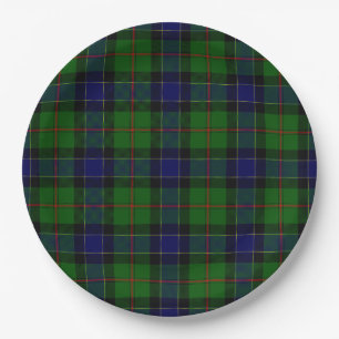 Ogilvie Tartan Blau kariert Pappteller