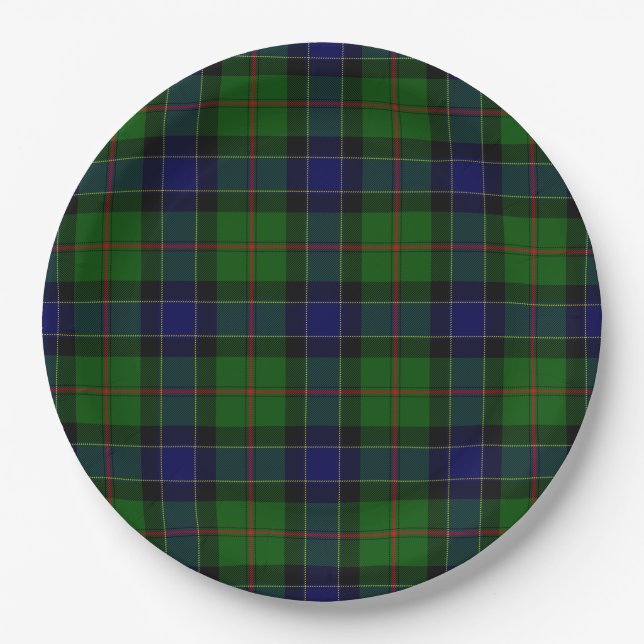 Ogilvie Tartan Blau kariert Pappteller (Vorderseite)